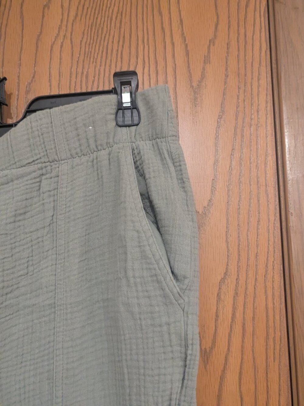 Coastal Comfort Lightweight Airy Loose Woven Seafoam Green Pants-Women's L - Picture 6 of 7